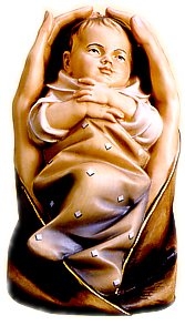 Schützende Hände mit Baby, 5,5 cm, Color: Rosa