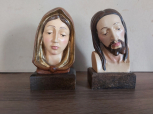 Maria und Jesus, Büsten, 10 cm, handbemalt